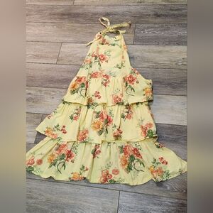 April Cornell Floral Yellow Tiered Apron
